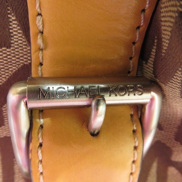 Michael Kors Heavy Leather and canvas handbag Zipper - Picture 8 of 13